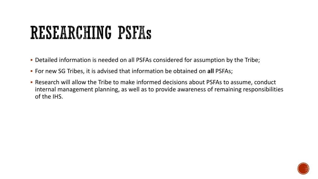 researching psfas