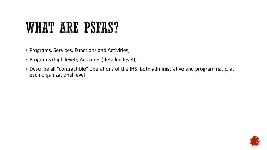 what are psfas