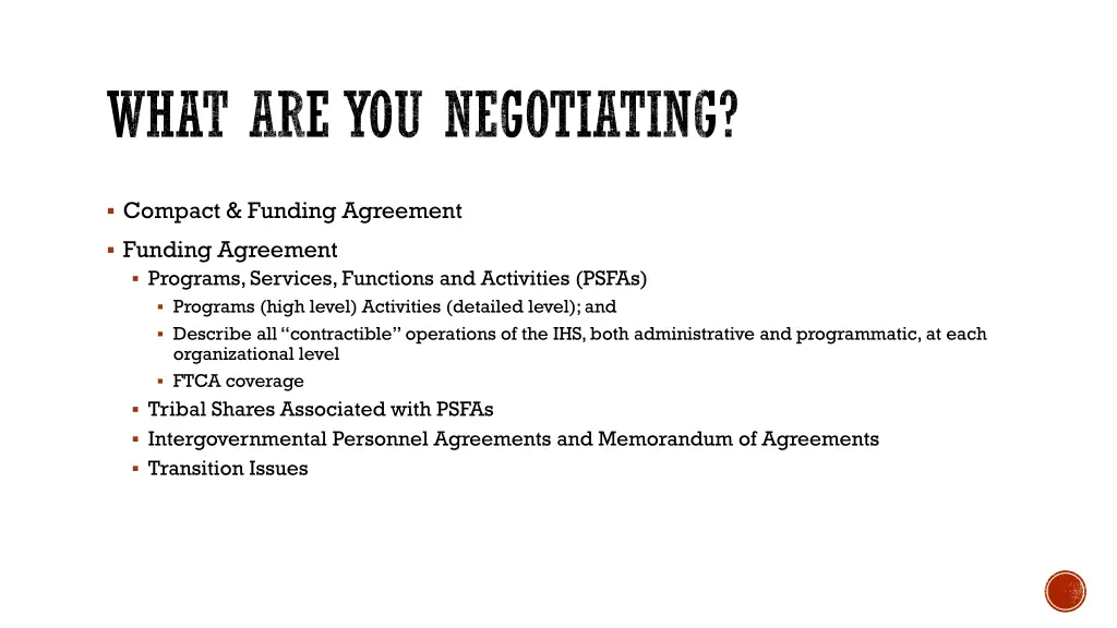 what are you negotiating 1