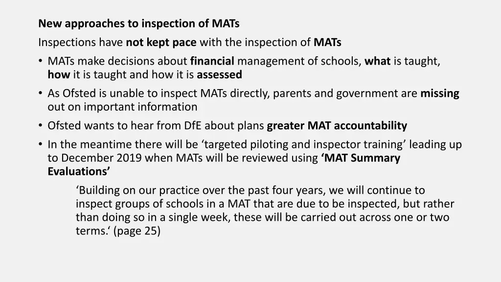 new approaches to inspection of mats