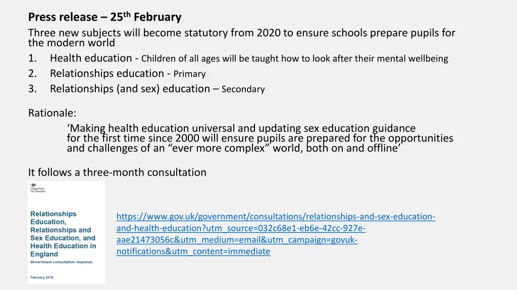 press release 25 th february three new subjects