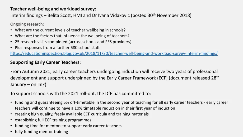 teacher well being and workload survey interim