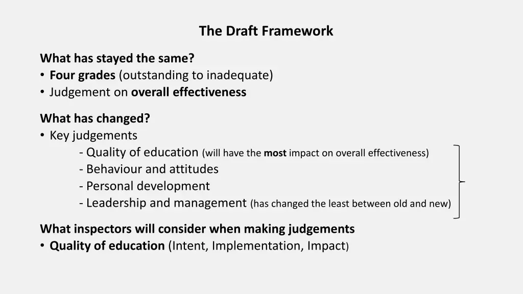 the draft framework
