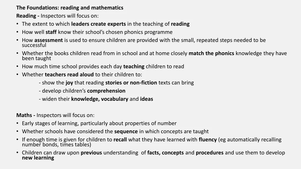 the foundations reading and mathematics reading