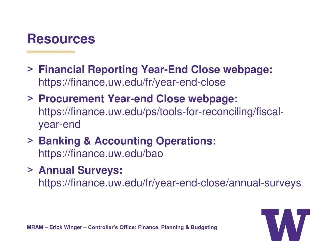 resources
