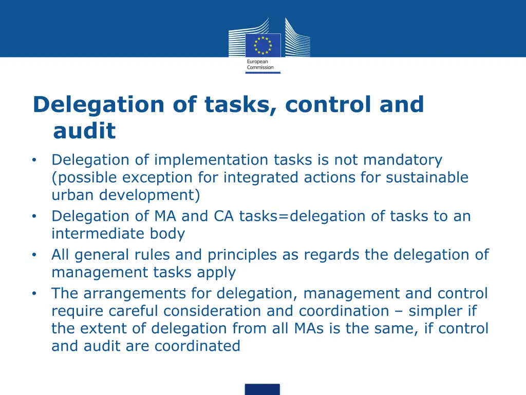 delegation of tasks control and audit delegation