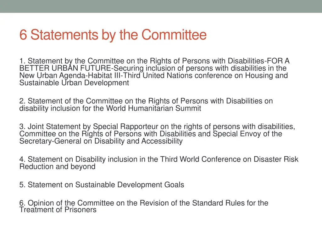 6 statements by the committee