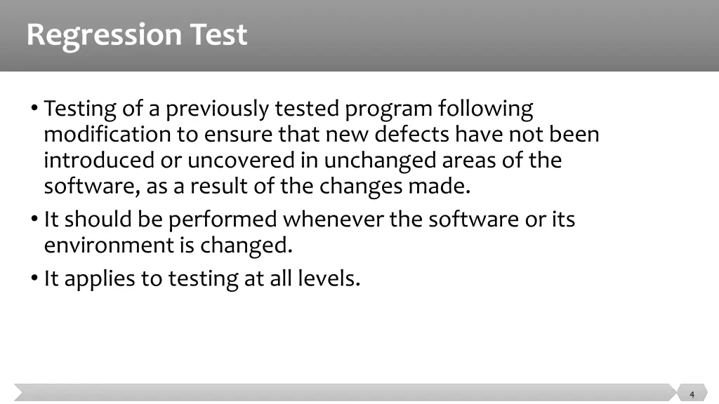 regression test