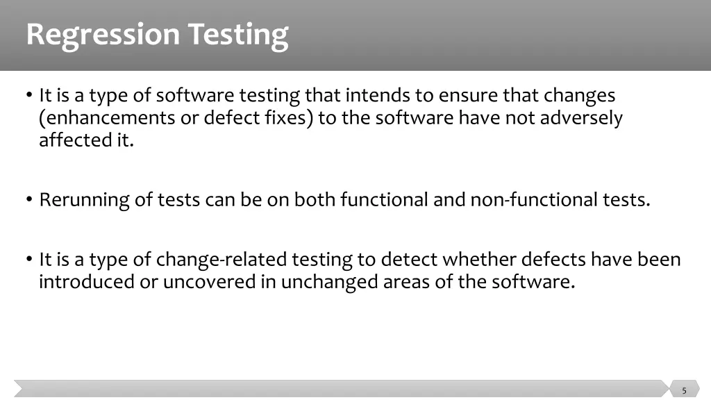 regression testing 1