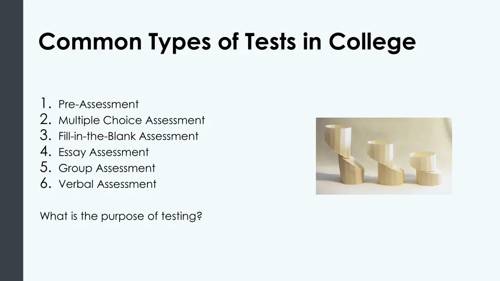 common types of tests in college