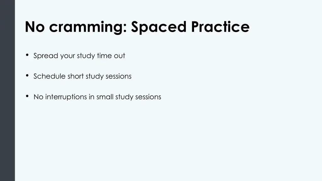 no cramming spaced practice