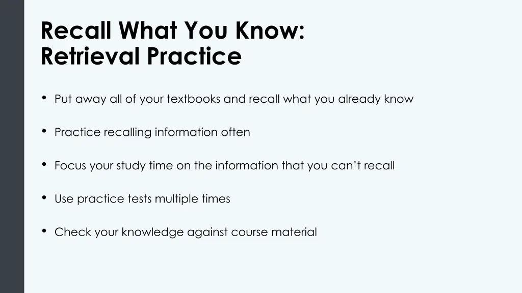recall what you know retrieval practice