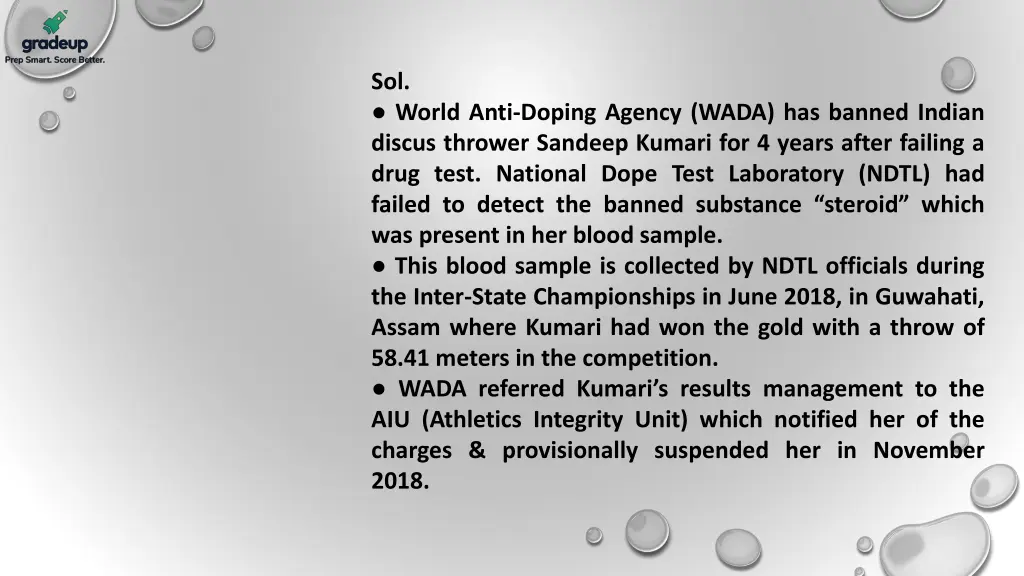 sol world anti doping agency wada has banned