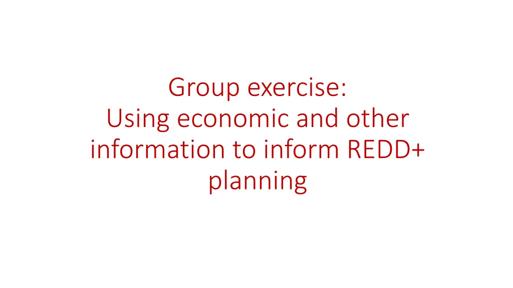 group exercise using economic and other