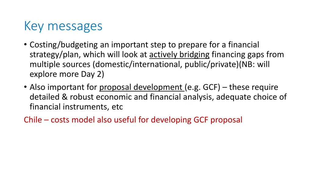 key messages