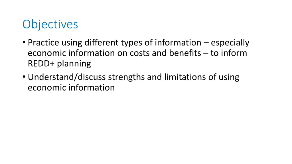 objectives