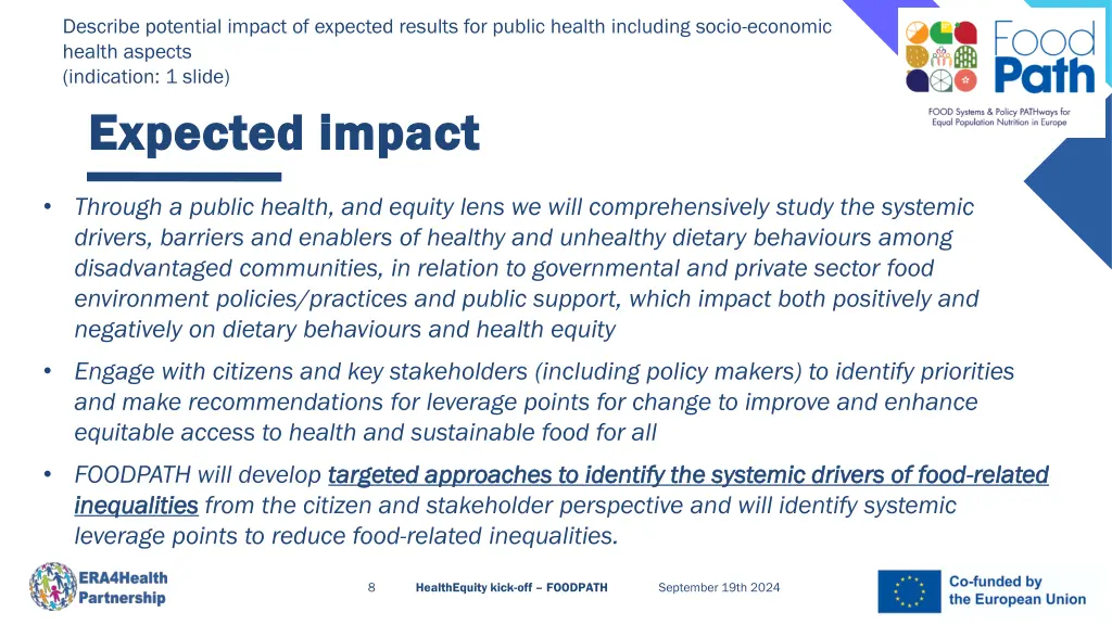 describe potential impact of expected results 1