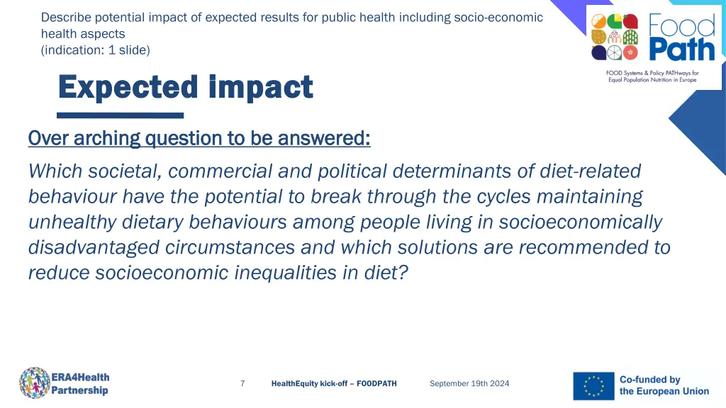 describe potential impact of expected results