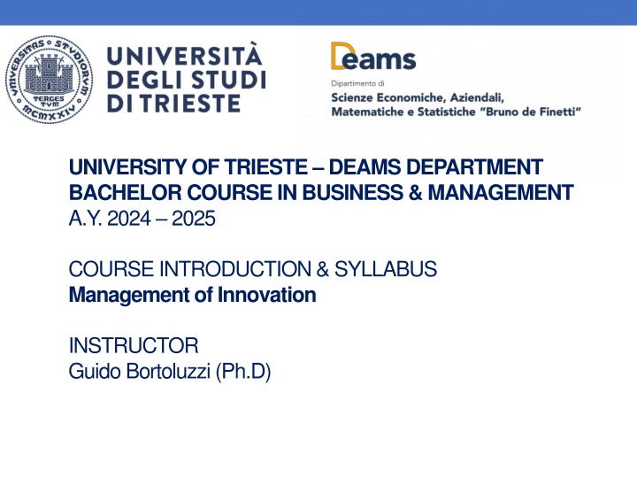university of trieste deams department bachelor