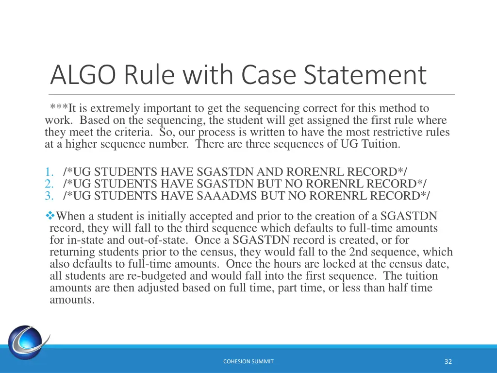 algo rule with case statement 1