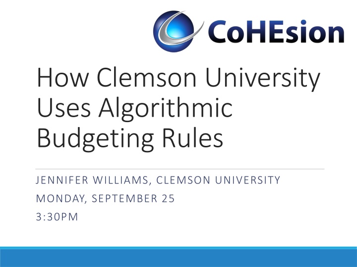 how clemson university uses algorithmic budgeting