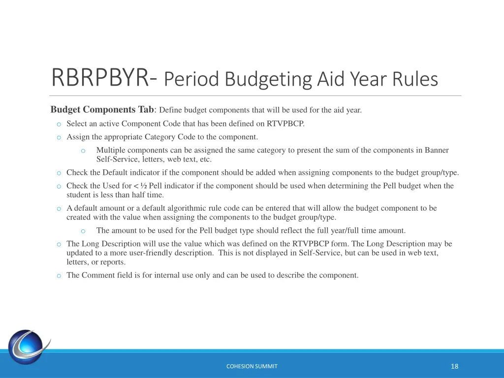 rbrpbyr period budgeting aid year rules 3