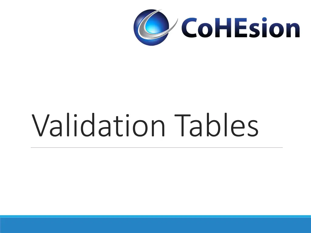 validation tables