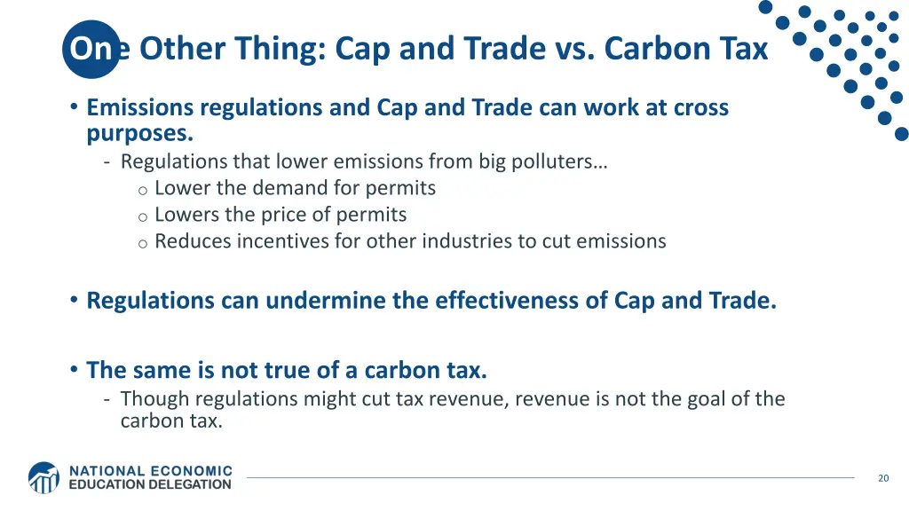 one other thing cap and trade vs carbon tax
