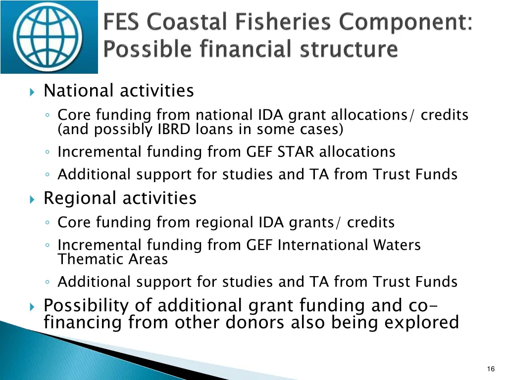 national activities core funding from national