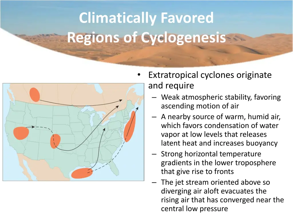 climatically favored regions of cyclogenesis
