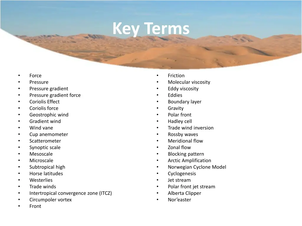 key terms