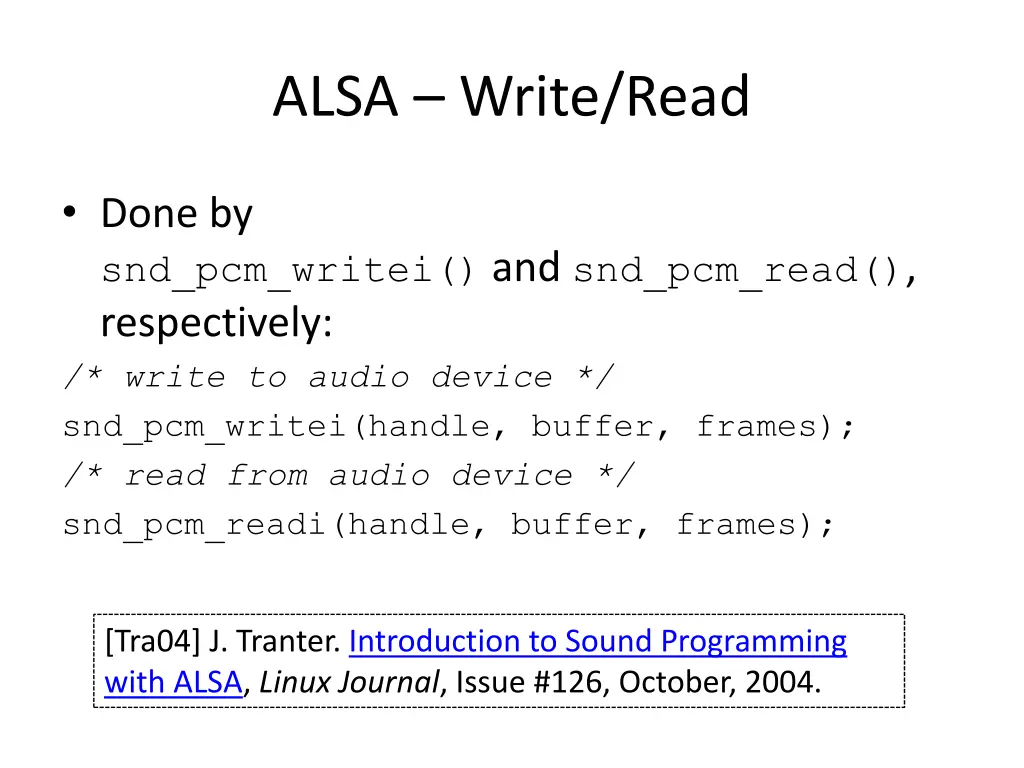 alsa write read