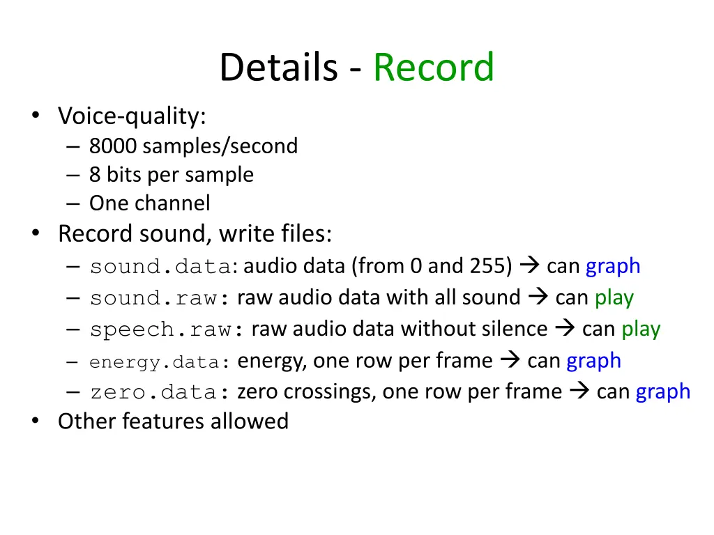 details record