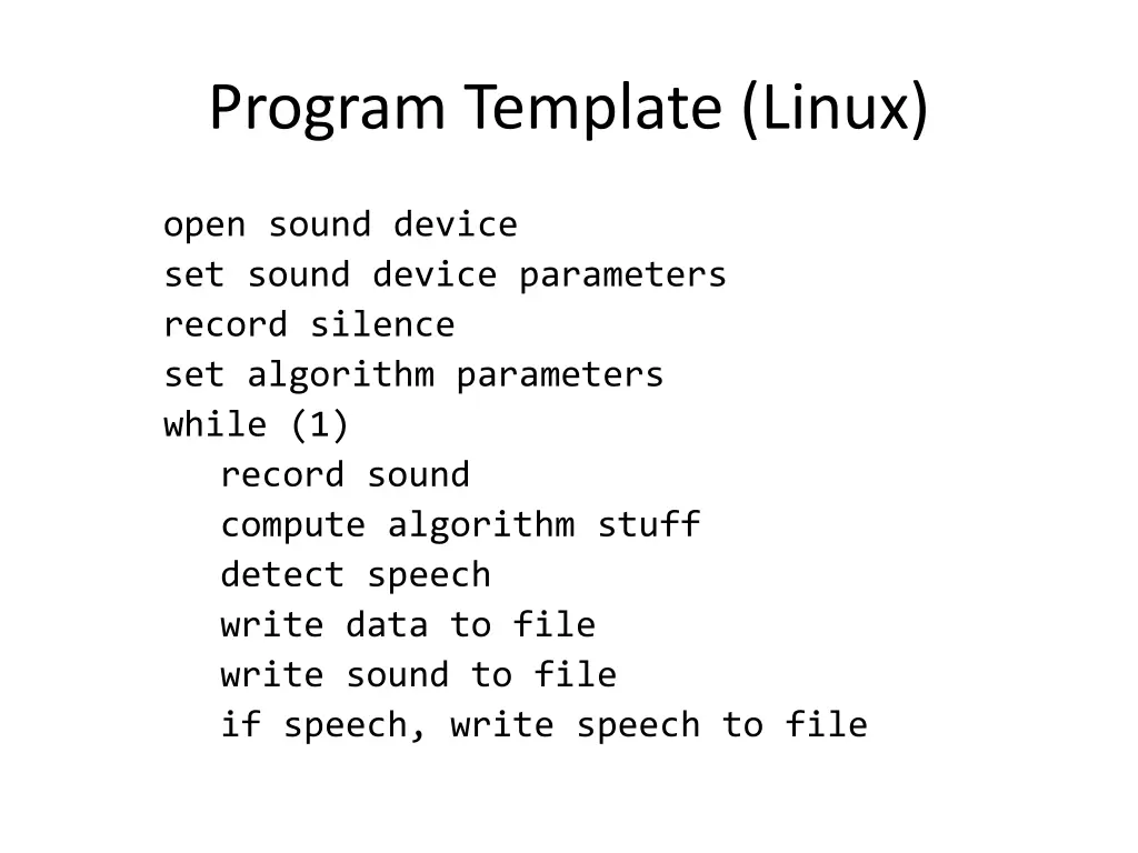 program template linux