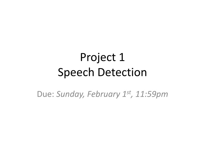 project 1 speech detection