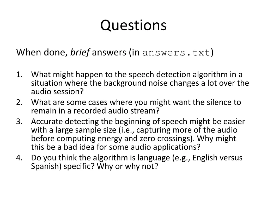 questions