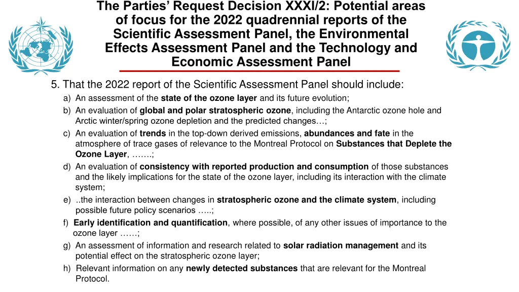 the parties request decision xxxi 2 potential
