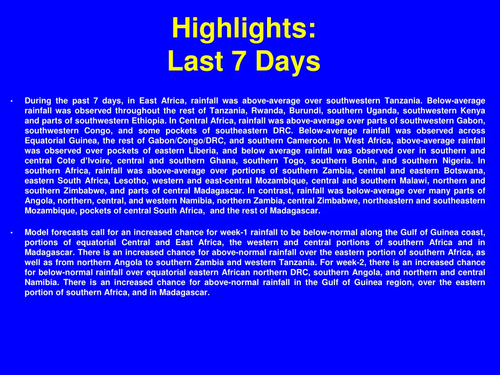 highlights last 7 days