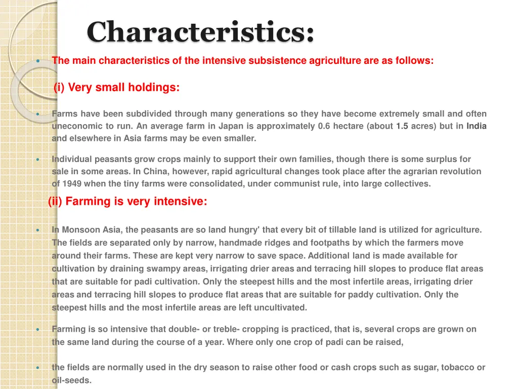 characteristics