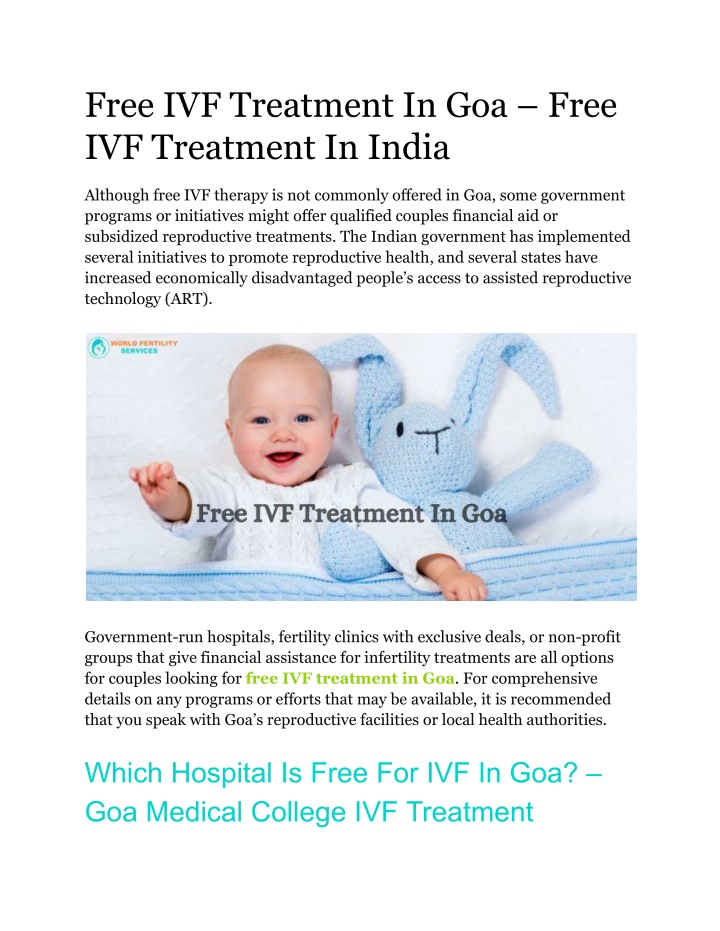 free ivf treatment in goa free ivf treatment