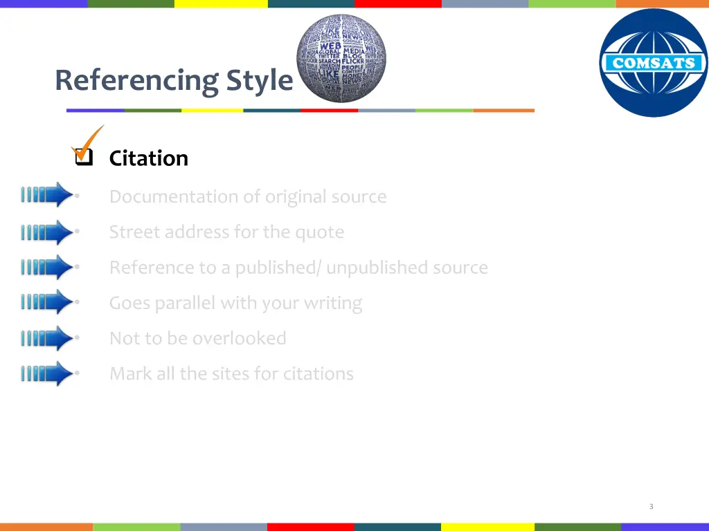 referencing style