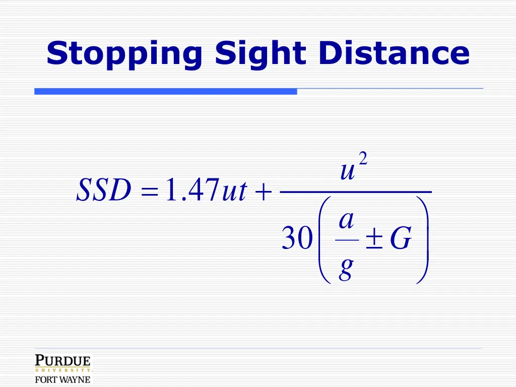 stopping sight distance
