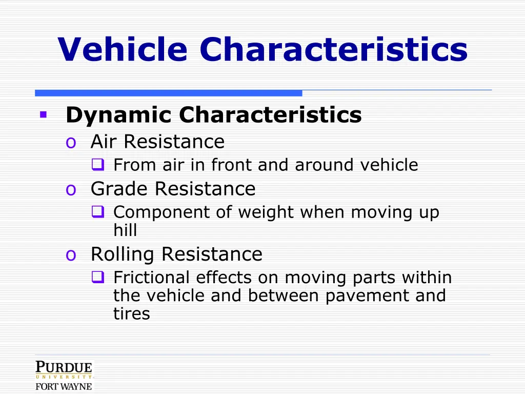 vehicle characteristics 5