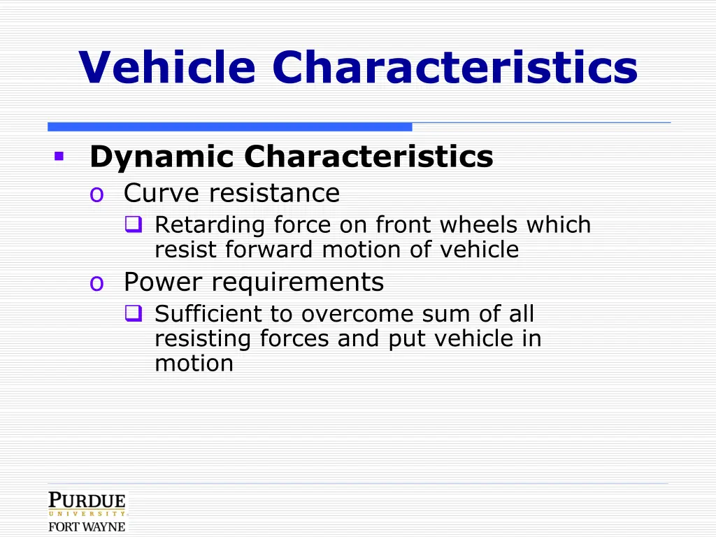 vehicle characteristics 6