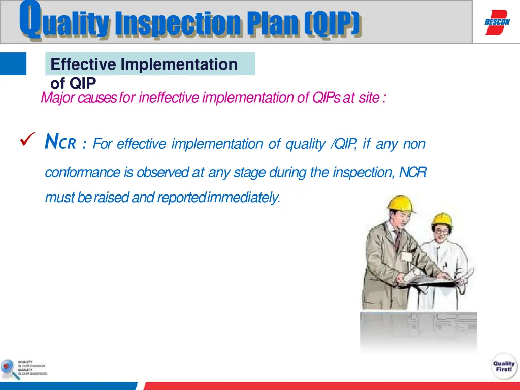 q uality inspection plan qip 11