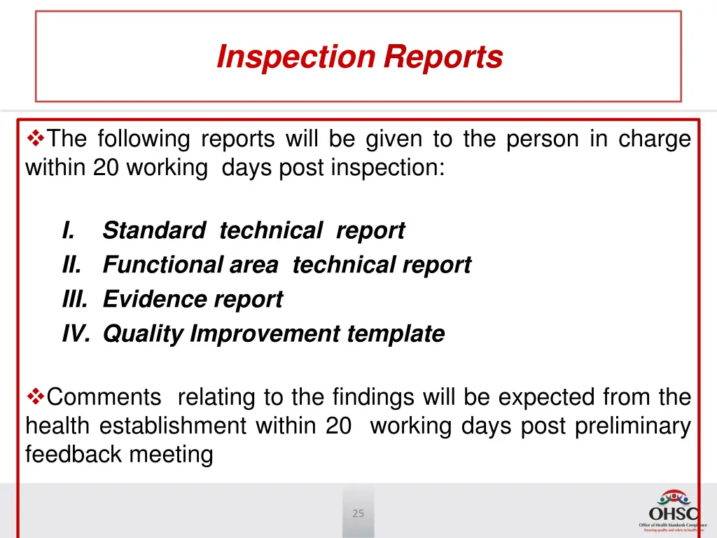 inspection reports