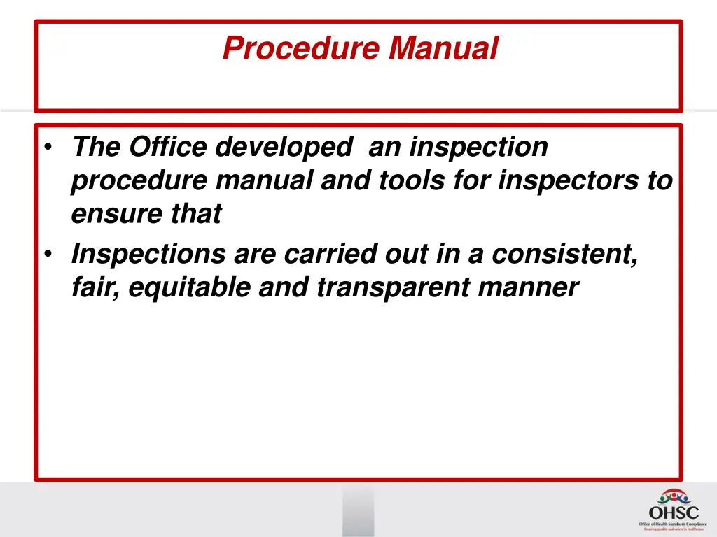 procedure manual