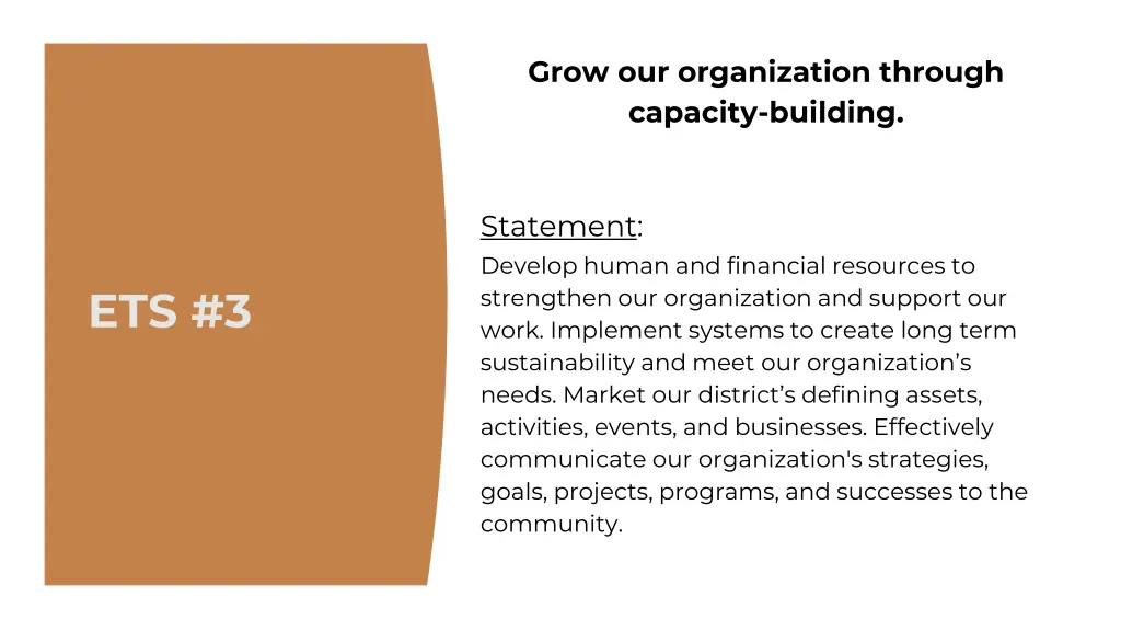 grow our organization through capacity building