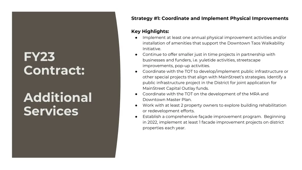 strategy 1 coordinate and implement physical