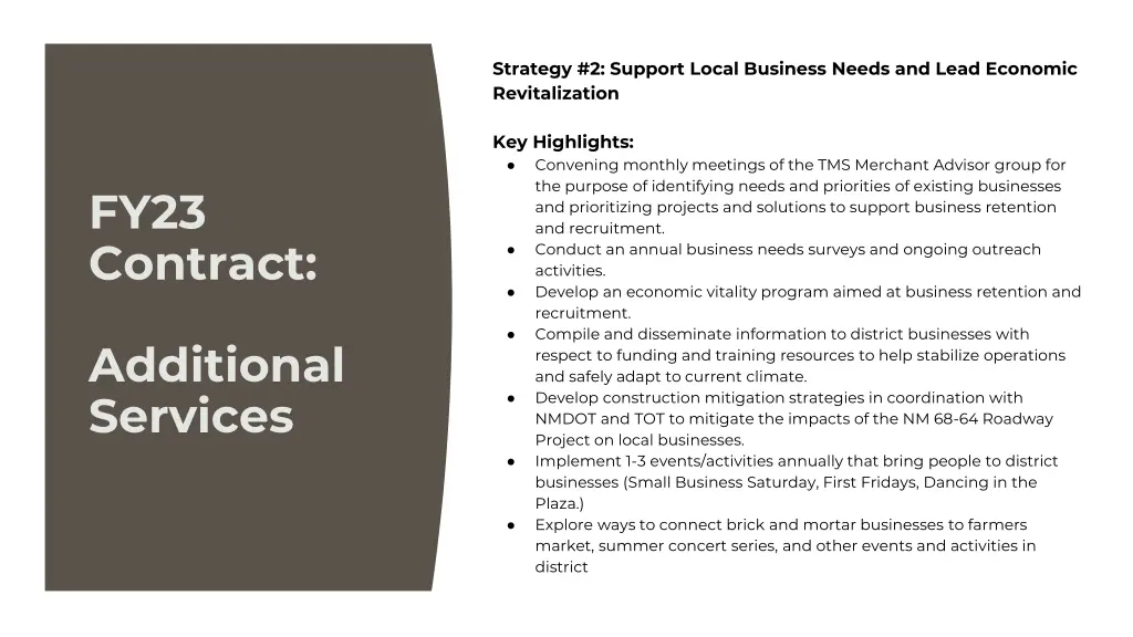 strategy 2 support local business needs and lead